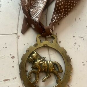 Antique horse brass necklace